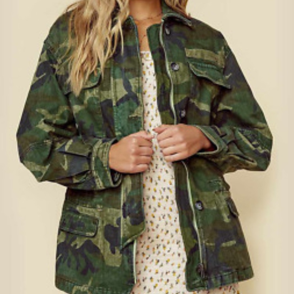 Free people camo jacket